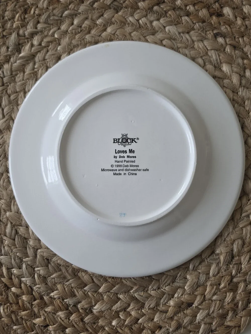 4 VTG Block Basics Floral Loves Me by Deb Mores Salad Plates 1999 Hand Painted